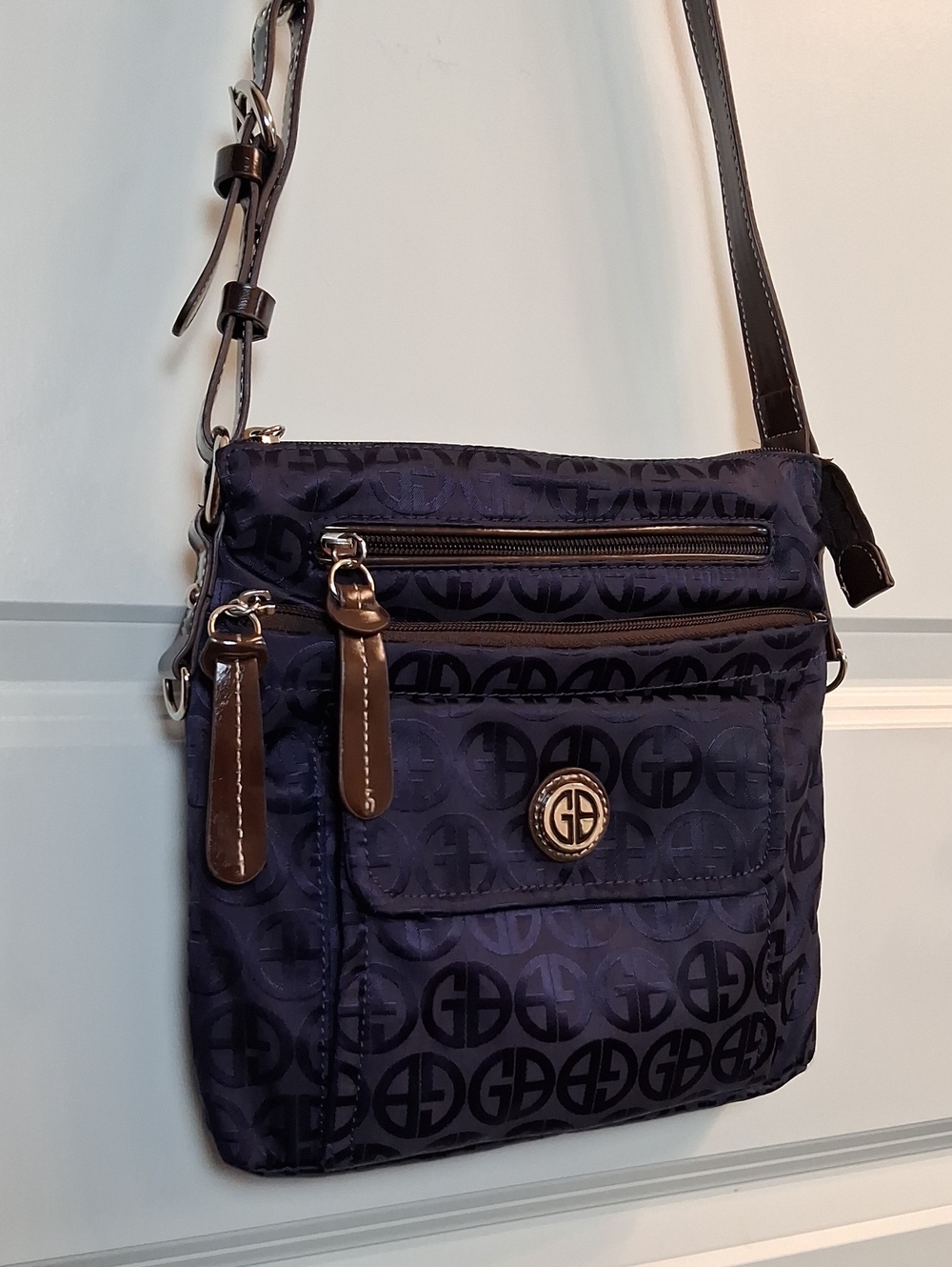 Giani Bernini Purple Logo Fabric Crossbody Bag